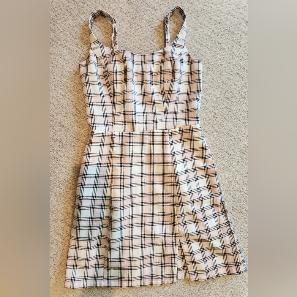 Pink Plaid Mini Dress